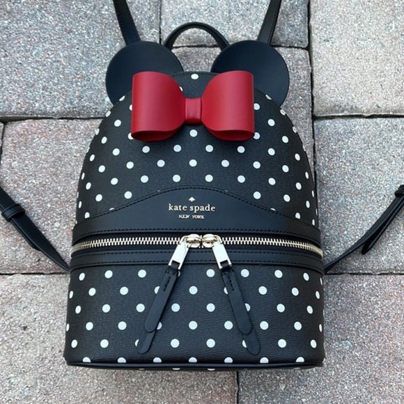 Kate Spade Disney X Kate Spade New York Minnie Dome Backpack Black Multi - Picture 11 of 16
